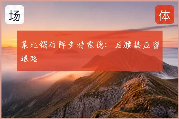 莱比锡对阵多特蒙德:后腰接应留退路